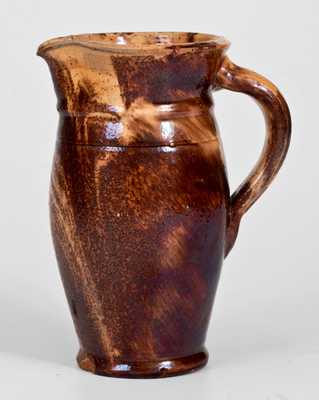 Shenandoah Valley Glazed Redware Pitcher, att. J. Eberly & Co. or S. Bell & Son, Strasburg, VA