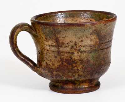 Shenandoah Valley Glazed Redware Mug, att. Anthony W. Bacher, Winchester, VA, circa 1885