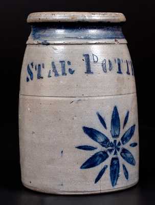 Rare Small-Sized STAR POTTERY (Greensboro, PA) Stoneware Canning Jar w/ Star Motif