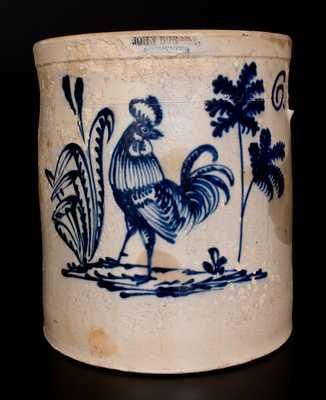 Extremely Rare JOHN BURGER / ROCHESTER Stoneware Rooster Crock