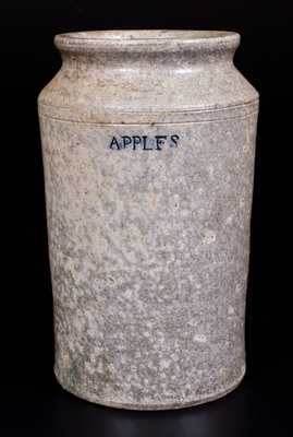 Exceedingly Rare Stoneware APPLES Fruit Jar, probably John Morgan, Rockbridge County, VA