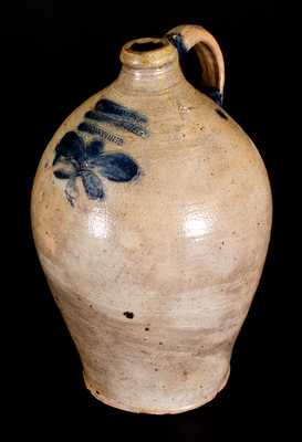 J. REMMEY / MANHATTAN-WELLS / NEW-YORK Stoneware Jug w/ Incised Decoration, c1810