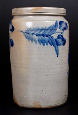 Very Rare Stoneware Jar w/ Rooster Decoration attrib. R. J. Grier, Chester County, PA