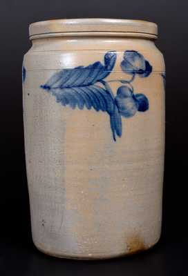 Very Rare Stoneware Jar w/ Rooster Decoration attrib. R. J. Grier, Chester County, PA