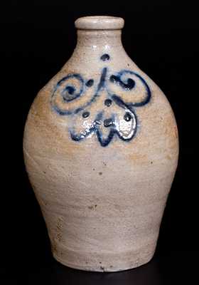 Extremely Rare Quart Jug w/ Watchspring Decoration att. Abraham Mead, Greenwich, CT, c1790