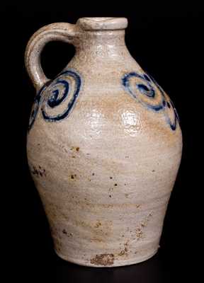 Extremely Rare Quart Jug w/ Watchspring Decoration att. Abraham Mead, Greenwich, CT, c1790