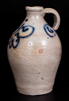 Extremely Rare Quart Jug w/ Watchspring Decoration att. Abraham Mead, Greenwich, CT, c1790