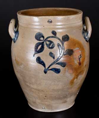 Three-Gallon New York City Stoneware Jar w/ Incised Decoration, late 18th or early 19th century