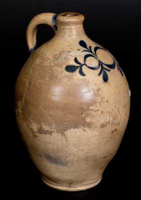 Rare Two-Gallon Stoneware Jug w/ Incised Drape-and-Tassel Decoration, probably Manhattan