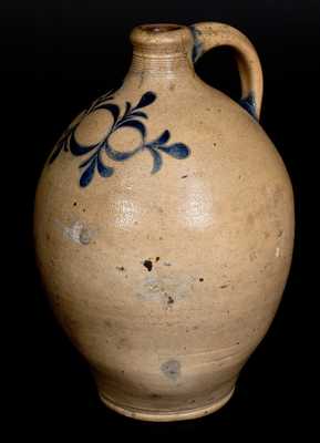 Rare Two-Gallon Stoneware Jug w/ Incised Drape-and-Tassel Decoration, probably Manhattan