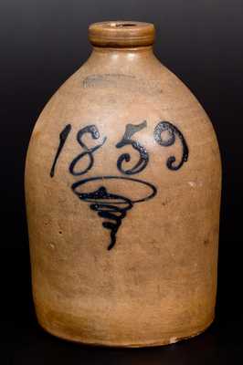 F.B. NORTON & CO. / WORCESTER, MASS. Stoneware Jug w/ Cobalt Date