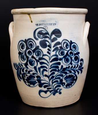 Unusual FENTON & HANCOCK / ST. JOHNSBURY, VT Stoneware Jar w/ Elaborate Decoration