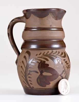 Fine Small-Sized Tanware Pitcher, New Geneva or Greensboro, PA origin, c1885