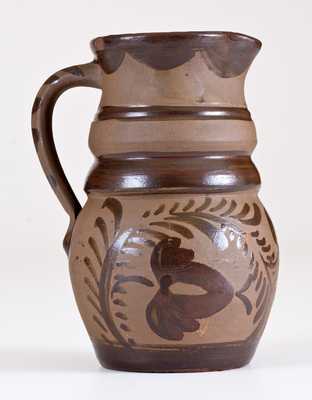 Fine Small-Sized Tanware Pitcher, New Geneva or Greensboro, PA origin, c1885