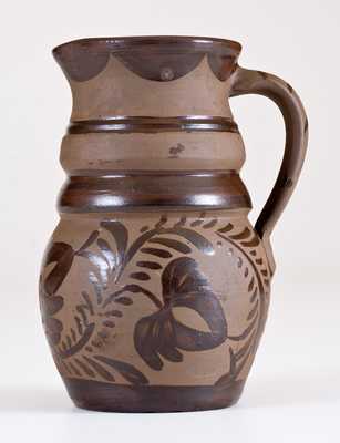 Fine Small-Sized Tanware Pitcher, New Geneva or Greensboro, PA origin, c1885