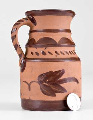 Fine Small-Sized Tanware Pitcher, New Geneva or Greensboro, PA origin, circa 1885