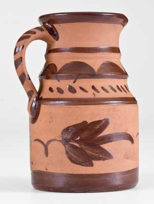 Fine Small-Sized Tanware Pitcher, New Geneva or Greensboro, PA origin, circa 1885