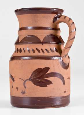 Fine Small-Sized Tanware Pitcher, New Geneva or Greensboro, PA origin, circa 1885