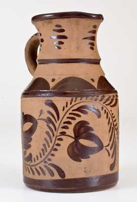 Exceptional Tanware Pitcher, New Geneva or Greensboro, PA origin, circa 1885