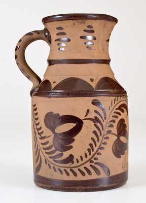Exceptional Tanware Pitcher, New Geneva or Greensboro, PA origin, circa 1885