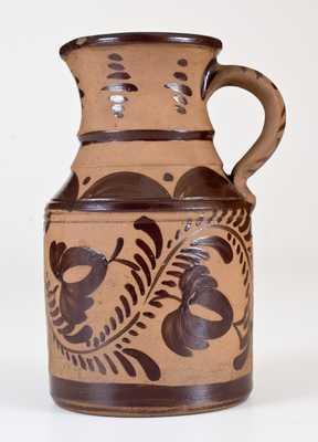 Exceptional Tanware Pitcher, New Geneva or Greensboro, PA origin, circa 1885