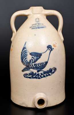 NEW YORK STONEWARE CO. / FORT EDWARD, NY Stoneware Jug Cooler w/ Chicken