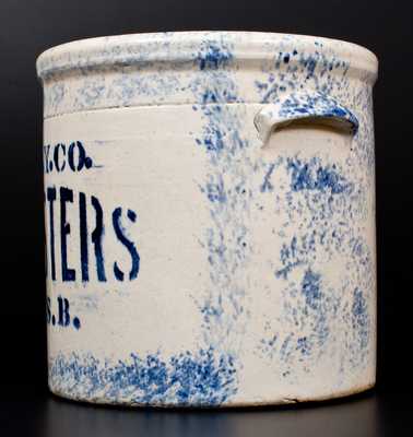 Rare Spongeware Crock with OYSTERS Advertising