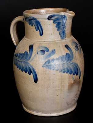 Rare Stoneware Pitcher w/ Floral Decoration, Baltimore, c1860