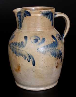 Rare Stoneware Pitcher w/ Floral Decoration, Baltimore, c1860
