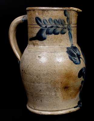 1 Gal. Stoneware Pitcher with Floral Decoration att. Richard Remmey, Philadelphia