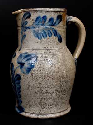 1 Gal. Stoneware Pitcher with Floral Decoration att. Richard Remmey, Philadelphia