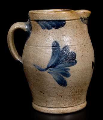 1/4 Gal. Stoneware Pitcher w/ Leaf Decoration, Richard Remmey, Philadelphia, c1885
