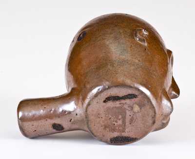 Very Rare Stoneware Face Pipe Inscribed 
