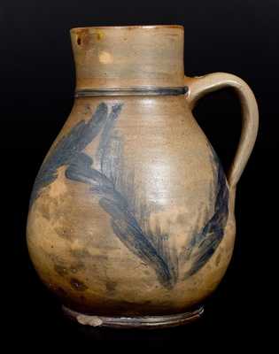 Unusual Stoneware Pitcher w/ Profuse Decoration, probably Macquoid or Lehman, New York, NY