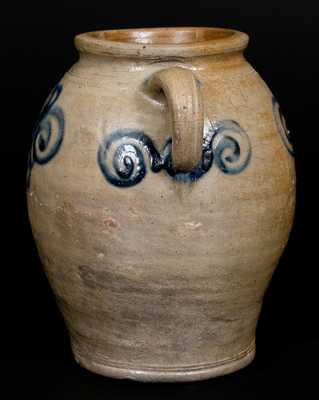 Scarce 18th Century Stoneware Jar w/ Watch Spring Decoration, Manhattan, NY or Cheesequake, NJ