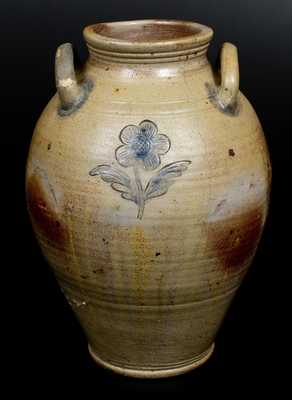 Stoneware Jar w/ Impressed Floral Motif, attrib. Jonathan Fenton, Boston, MA, late 18th century