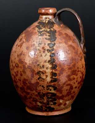 Rare and Fine Glazed Maine Redware Jug