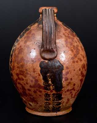 Rare and Fine Glazed Maine Redware Jug