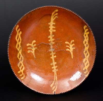 Slip-Decorated Redware Plate, probably Philadelphia