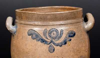 C. CROLIUS / MANHATTAN-WELLS / NEW-YORK Stoneware Jar w/ Incised, Impressed Decorations