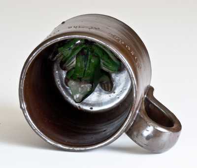 Anna Pottery Stoneware Frog Mug, Wallace and Cornwall Kirkpatrick, Anna, IL, circa 1885