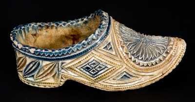 Elaborate Antique Stoneware Shoe