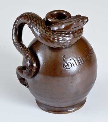 Fine Small-Sized Anna Pottery Stoneware Snake Jug