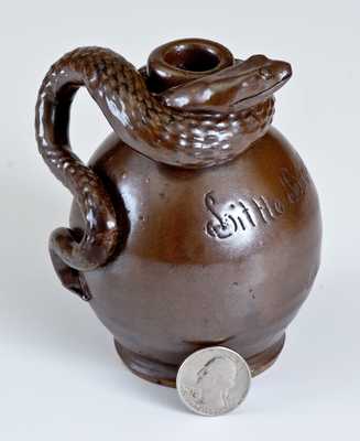 Fine Small-Sized Anna Pottery Stoneware Snake Jug