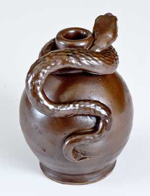 Fine Small-Sized Anna Pottery Stoneware Snake Jug