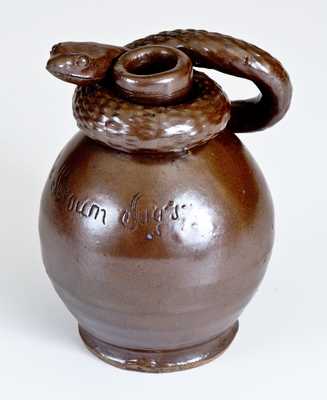Fine Small-Sized Anna Pottery Stoneware Snake Jug