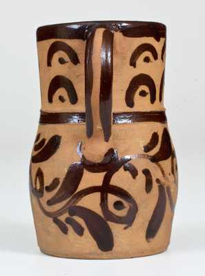 Rare Open-Handled Tanware Vase, New Geneva or Greensboro, PA origin, circa 1885