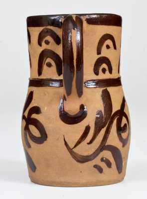 Rare Open-Handled Tanware Vase, New Geneva or Greensboro, PA origin, circa 1885