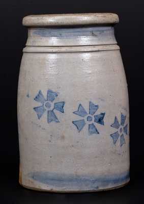 Stoneware Canning Jar w/ Stenciled Cobalt Decoration, Greensboro, PA, circa 1875