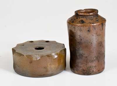 Two Stoneware Desk Articles, 19th century